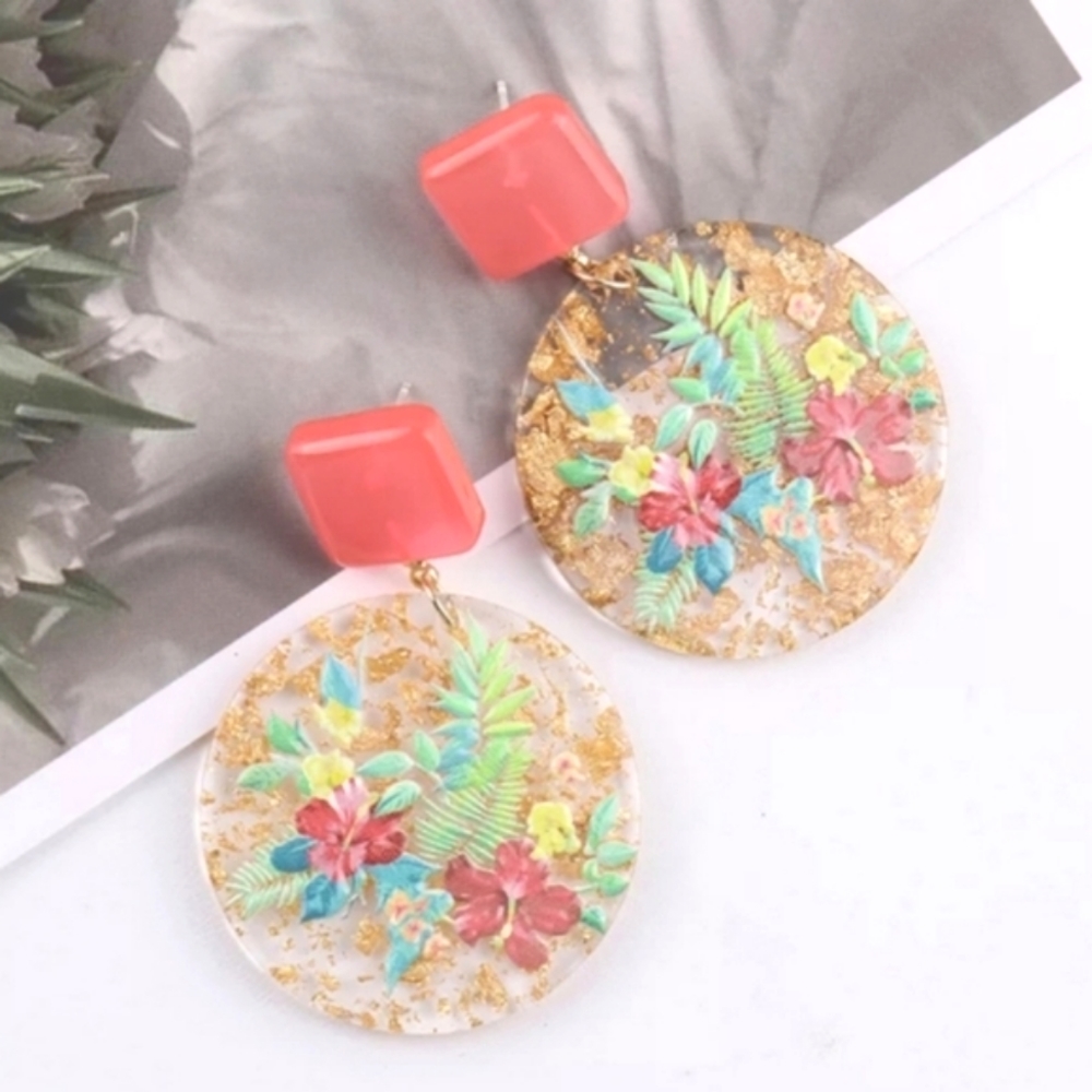 Tropical Floral Earrings